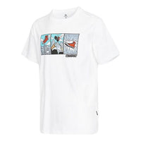 Men's Converse Solid Color Chest Pattern Printing Round Neck Short Sleeve White 10022936-A01