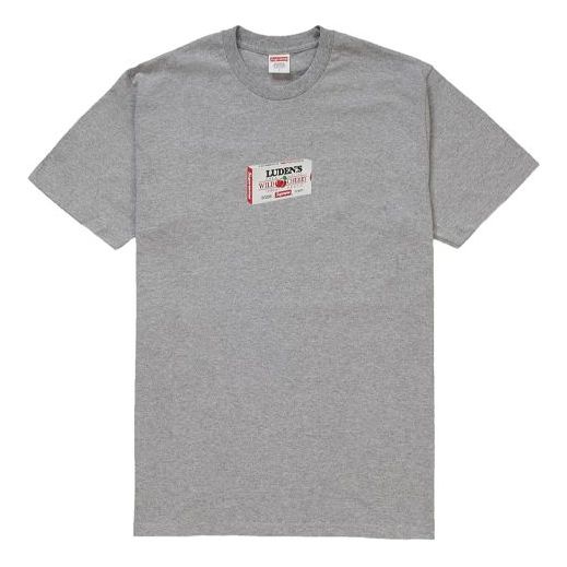 Supreme FW18 Ludens Tee Heather Grey Cherry Candy Box Printing Short Sleeve Unisex Gray SUP-FW18-1177