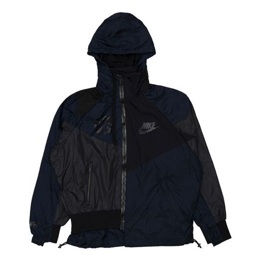 (WMNS) Nike x sacai Hooded Anorak Splicing Hooded Jacket 'Black' CD6298-010