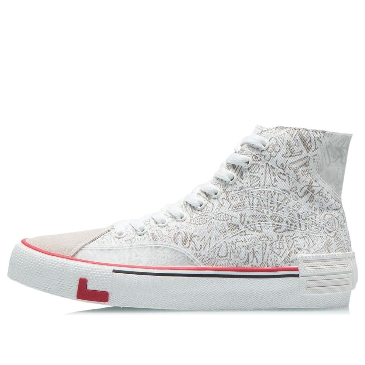(WMNS) Li-Ning Weiwu Canvas Hi Shoes 'White Silver' AECR012-1