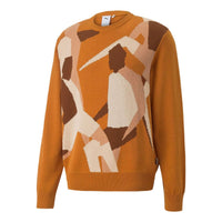 PUMA Players Lounge Knit Crew Neck 'Brown' 535804-66