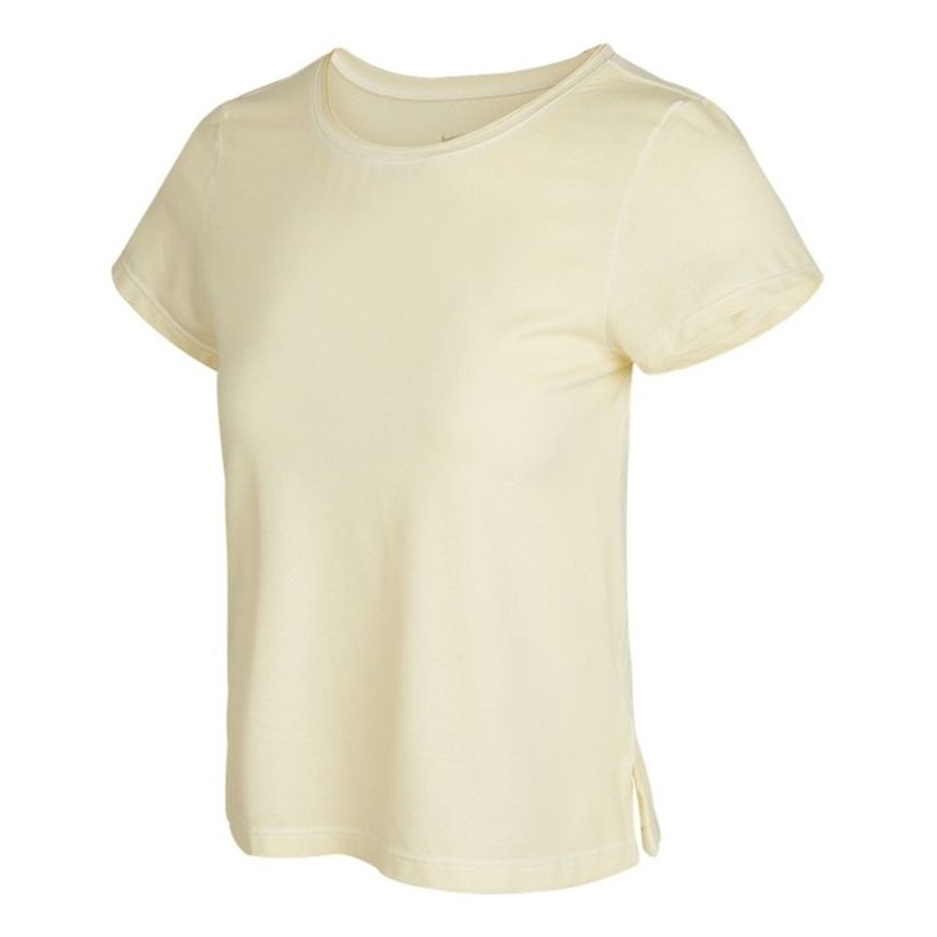 (WMNS) Nike Yoga Dri-FIT Training Side Quick Dry Short Sleeve Yellow DA0800-761