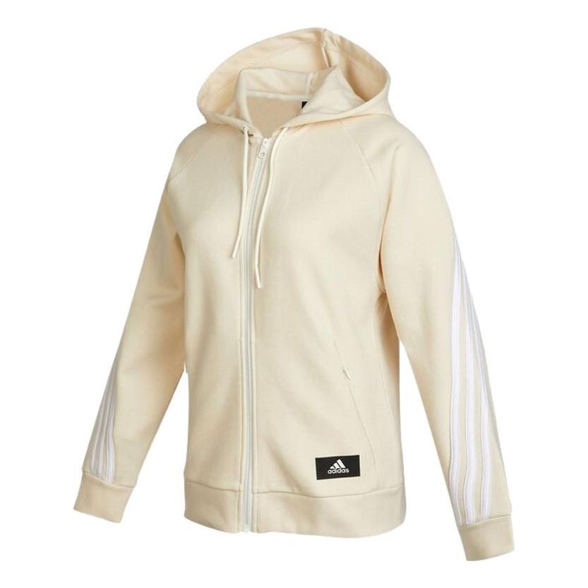 (WMNS) adidas Future Icons 3-Stripes Hooded Track Top 'White' HE1660