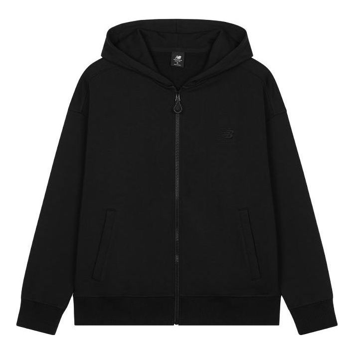 New Balance Full-Zip Hooded Jacket 'Black' AMJ33380-BK
