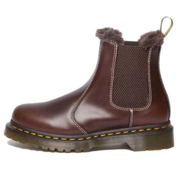 Dr. Martens 2976 Leonore Faux Fur Lined Chelsea Boots 'Dark Brown' 30954201