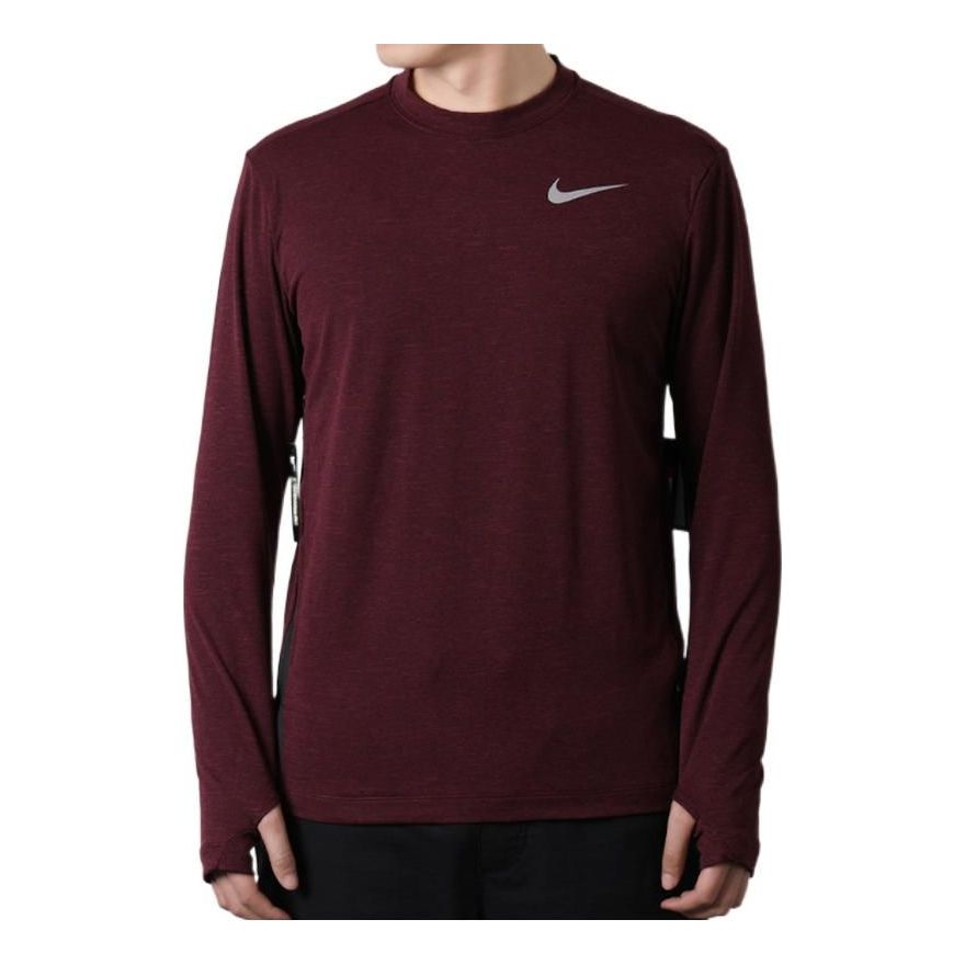 Nike Front Swoosh Logo Long Sleeves 'Maroon Red White' 930241-013