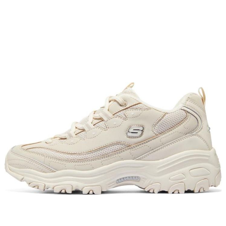 Skechers D'Lites 1.0 Chunky Shoes 'Cream White' 894268-NAT