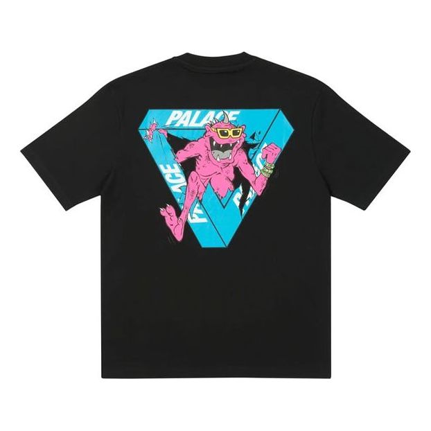 PALACE x M-Zone Crossover Small Tri-Ferg Pattern Cartoon Short Sleeve Unisex Black P20TS085