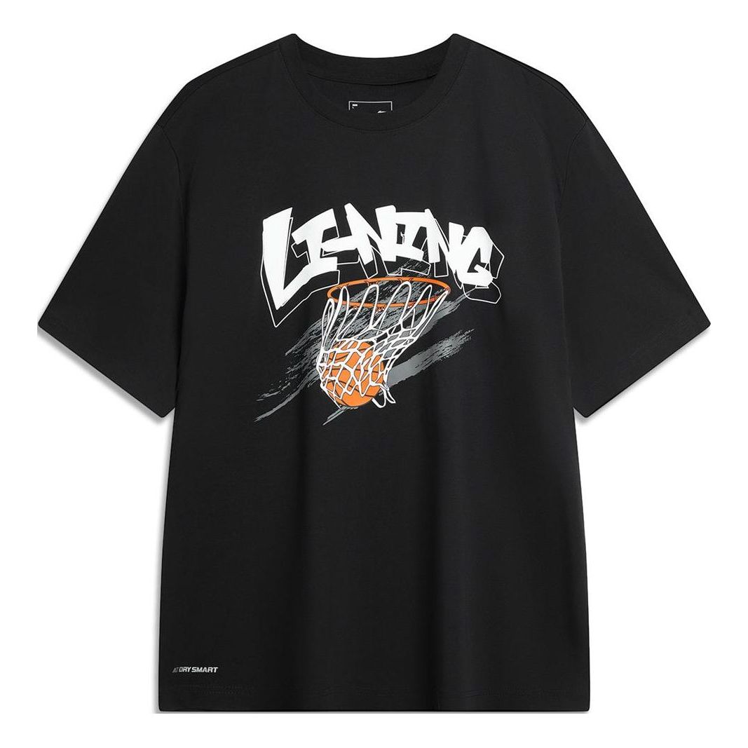 Li-Ning Hoops Graphic T-shirt 'Black' AHSU671-1