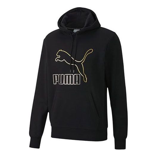 PUMA Loose Printed Hooded Fleece Black 599300-56