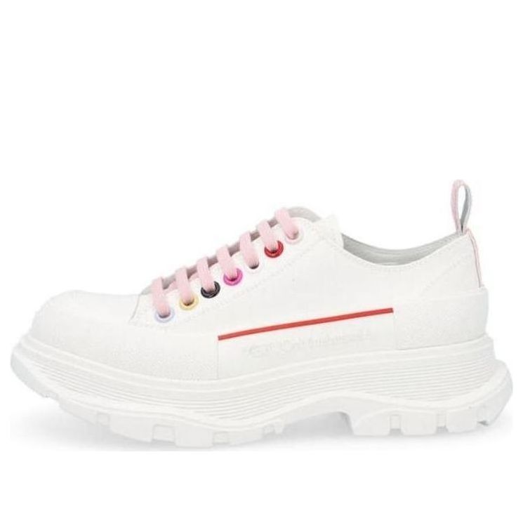 (WMNS) Alexander McQueen Tread Slick Low Lace Up 'White Multicolor' 611705W4MVV9650