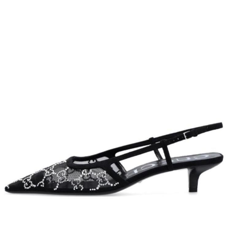 (WMNS) Gucci GG slingback pump 'Black' 675829-F13A0-1000