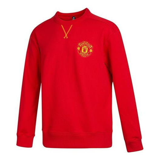 adidas Mufc Cny Cr Swt limited Embroidered Manchester United Soccer/Football Sports Pullover Red H63992