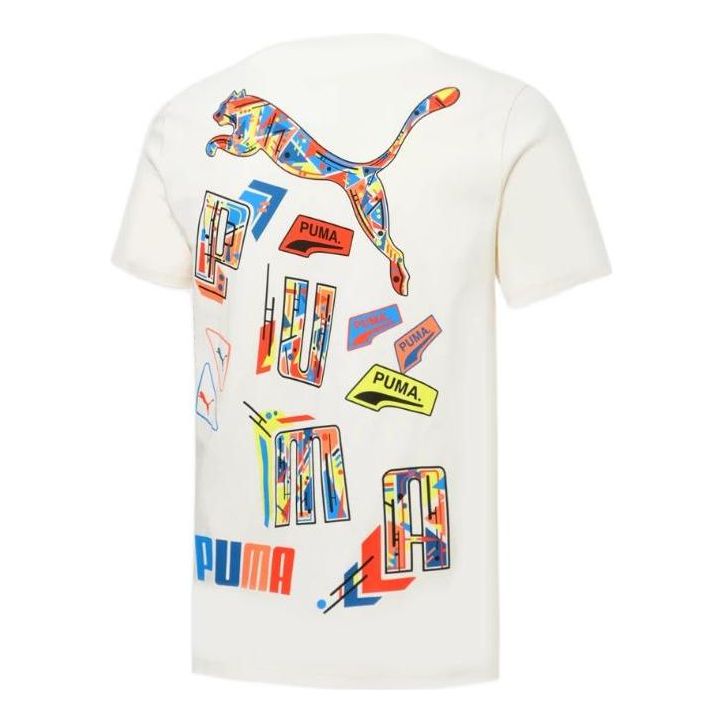 PUMA Multi Logo Tee 'White' 537796-65