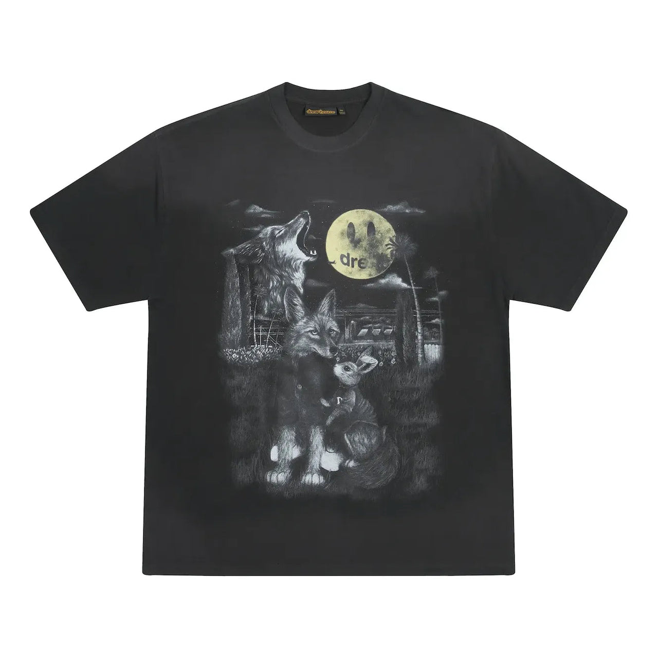 Drew House Full Moon Ss T-shirt 'Faded Black' DR-FW22-189