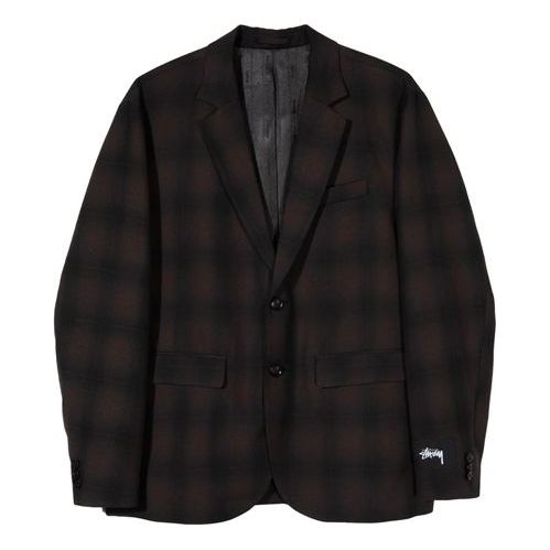 Stussy Shadow Plaid Sport Coat 'Black' 115522