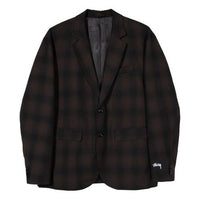 Stussy Shadow Plaid Sport Coat 'Black' 115522