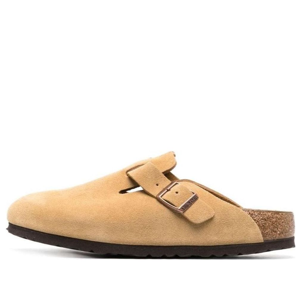 Birkenstock Boston Suede Leather Narrow Fit 'Latte Cream' 1026164