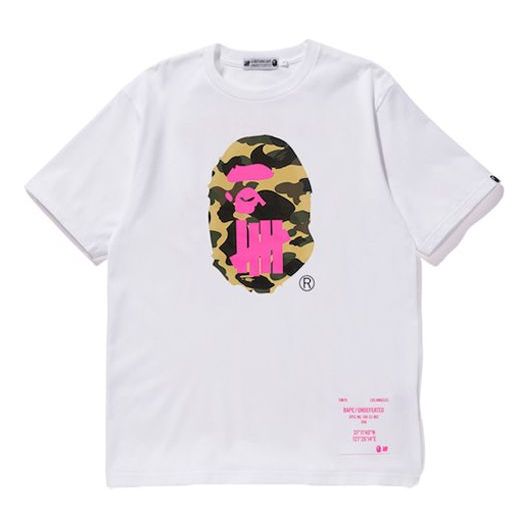 A Bathing Ape x UNDEFEATED Shanghai limited Ape Head Tee 'White Pink' TBD-BAPE-017