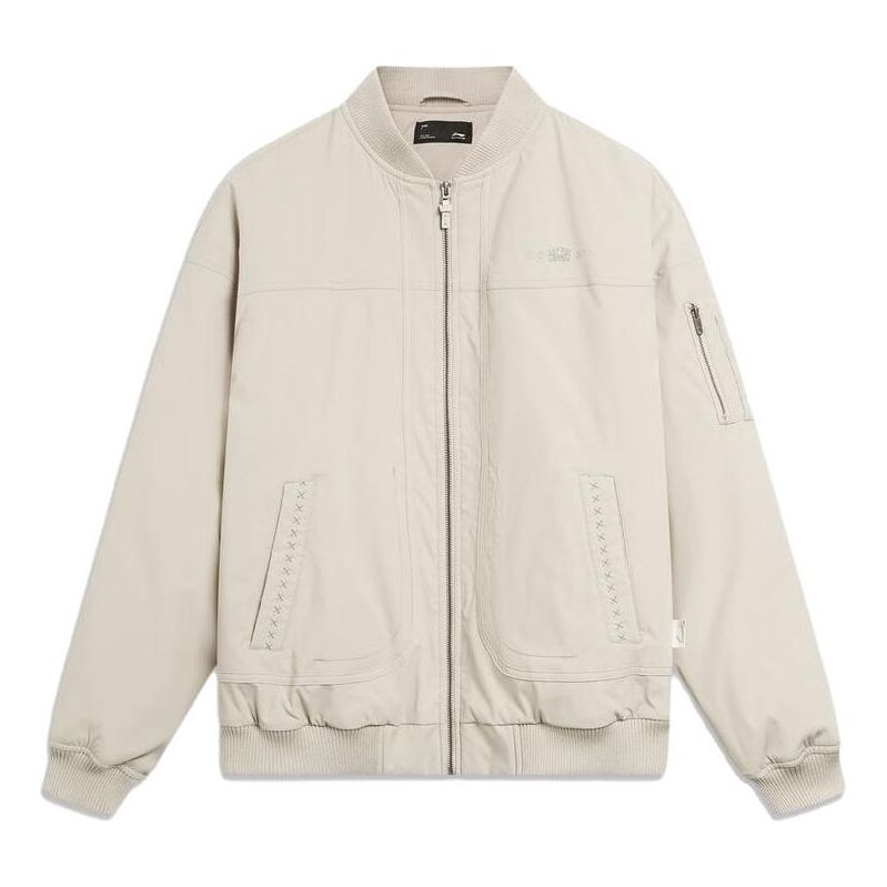 Li-Ning Chinese Culture Bomber Jacket 'Beige' AJMT095-1