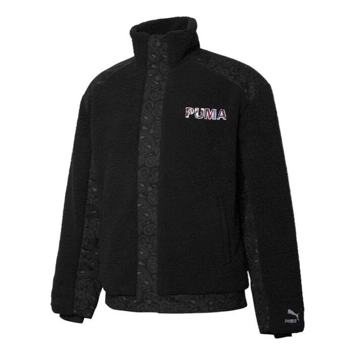 PUMA Logo Teddy Coat 'Black' 534976-01