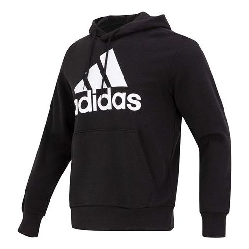 adidas French Terry Big Logo Hoodie 'Black White' IC9363