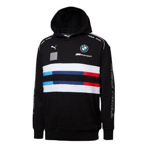 PUMA BMW Motorsport Street Midlayer Hoodie 'Black Blue Red White' 595181-01