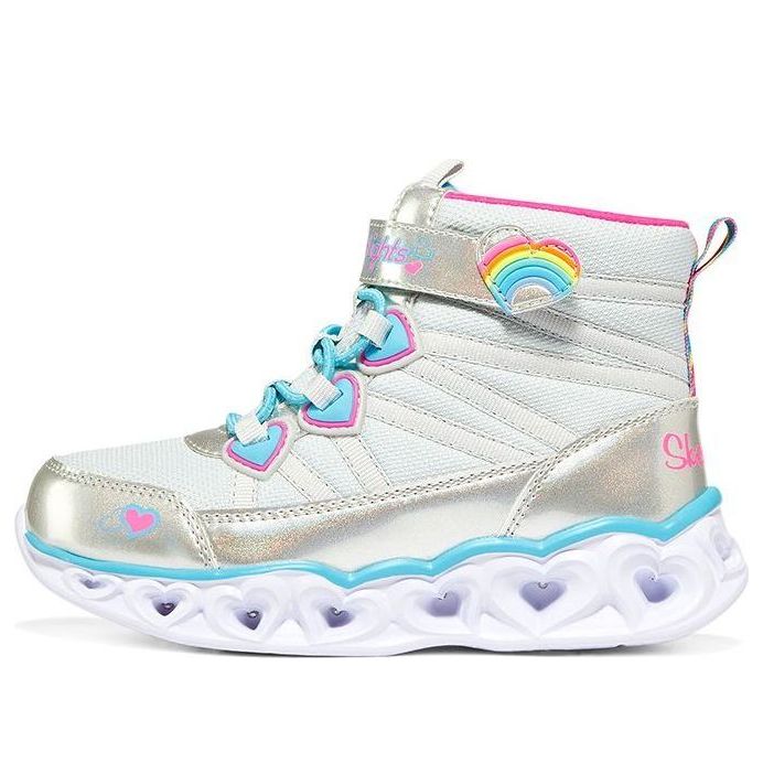 (GS) Skechers Sweetheart Lights 'White Silver Blue' 302668L-SMLT