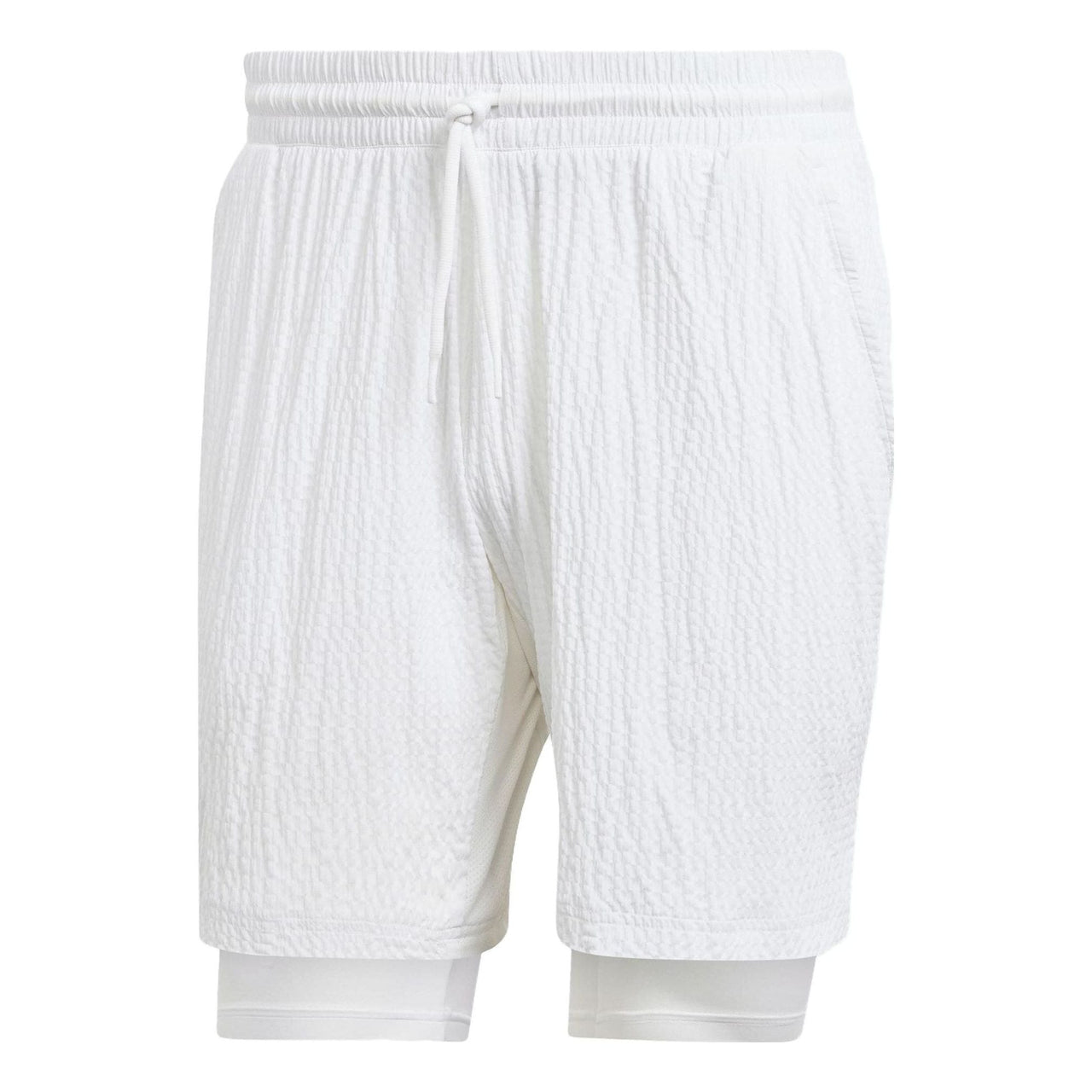 adidas AEROREADY Pro Two-in-One Seersucker Tennis Shorts 'White' IA7101