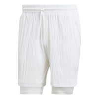 adidas AEROREADY Pro Two-in-One Seersucker Tennis Shorts 'White' IA7101