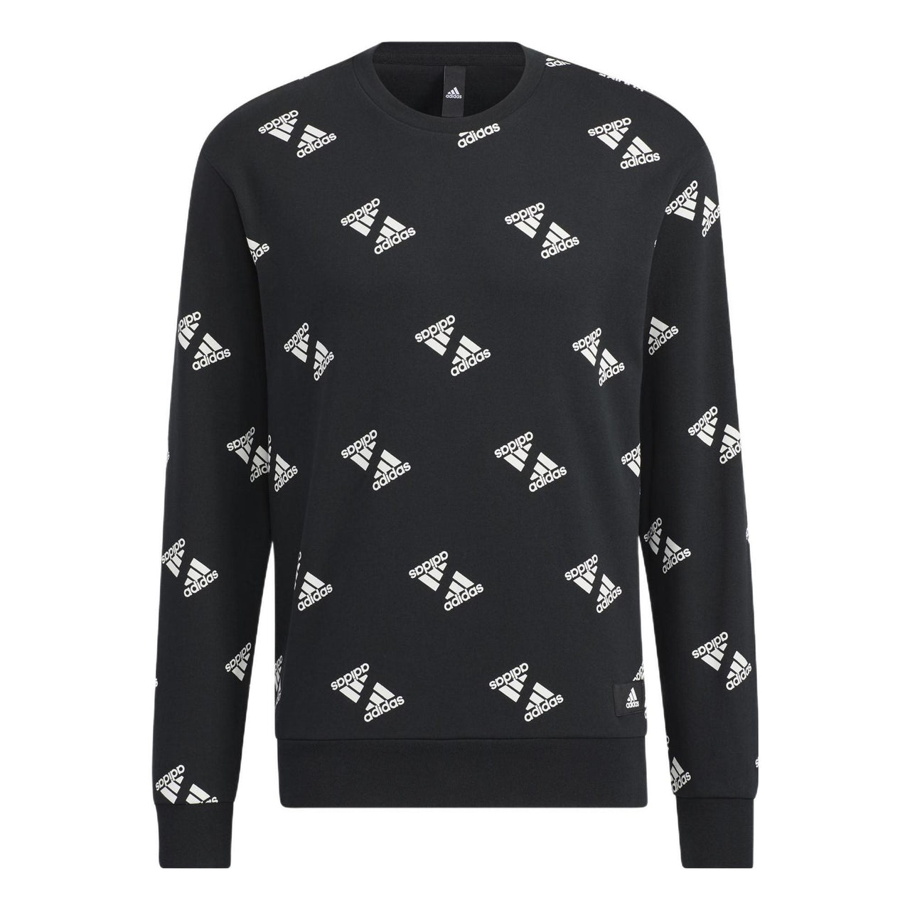 adidas Fi Bp1 Aop Swt Full Print Logo Sports Round Neck Pullover Black HE7447