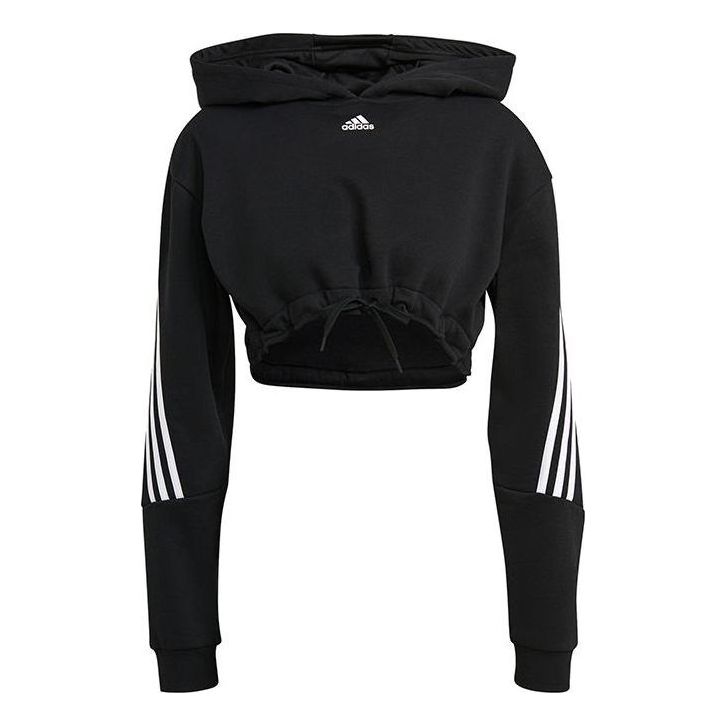 (WMNS) adidas Crop Hoodie 'Black' H47479