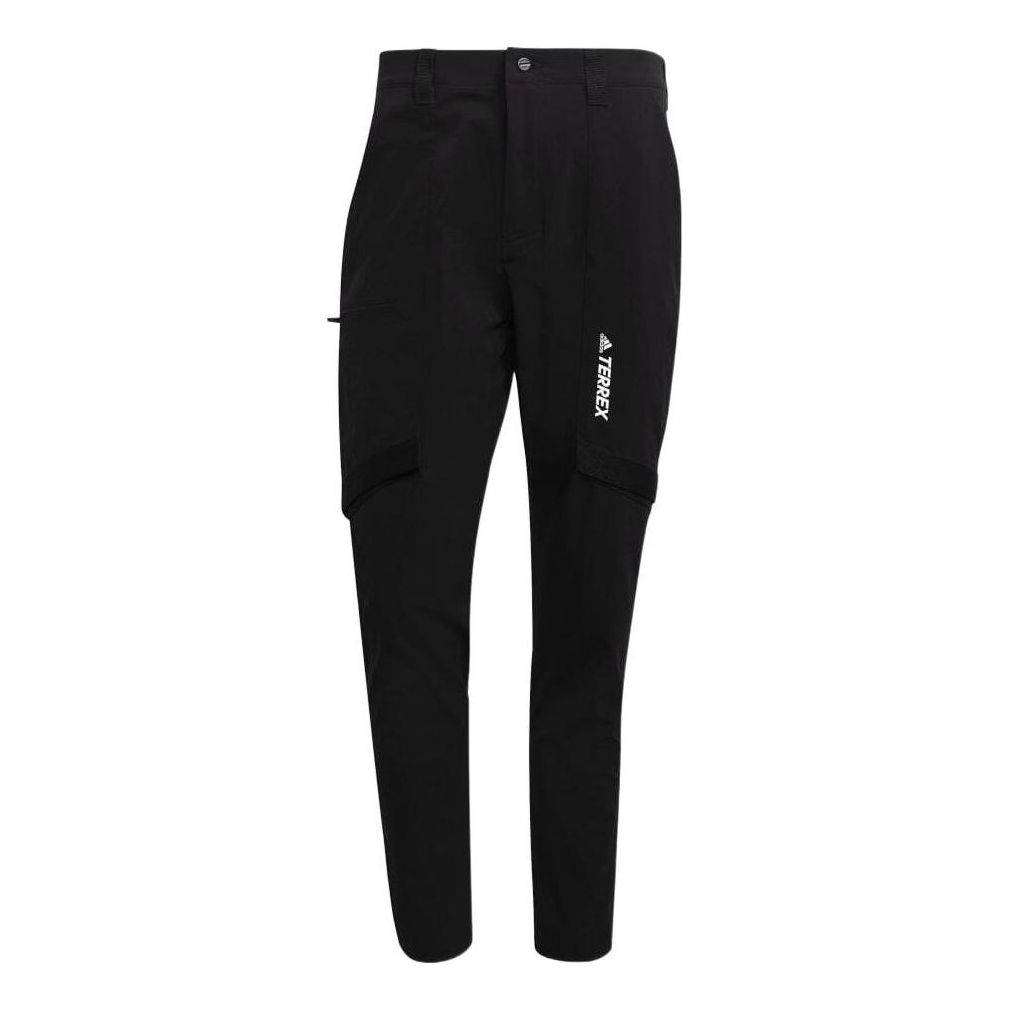 Men's adidas Solid Color Printing Straight Casual Sports Pants/Trousers/Joggers Black GI7308