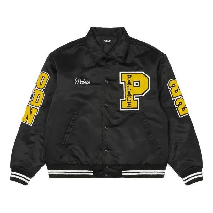 Palace FW22 Satin Varsity Jacket 'Black' P23JK023
