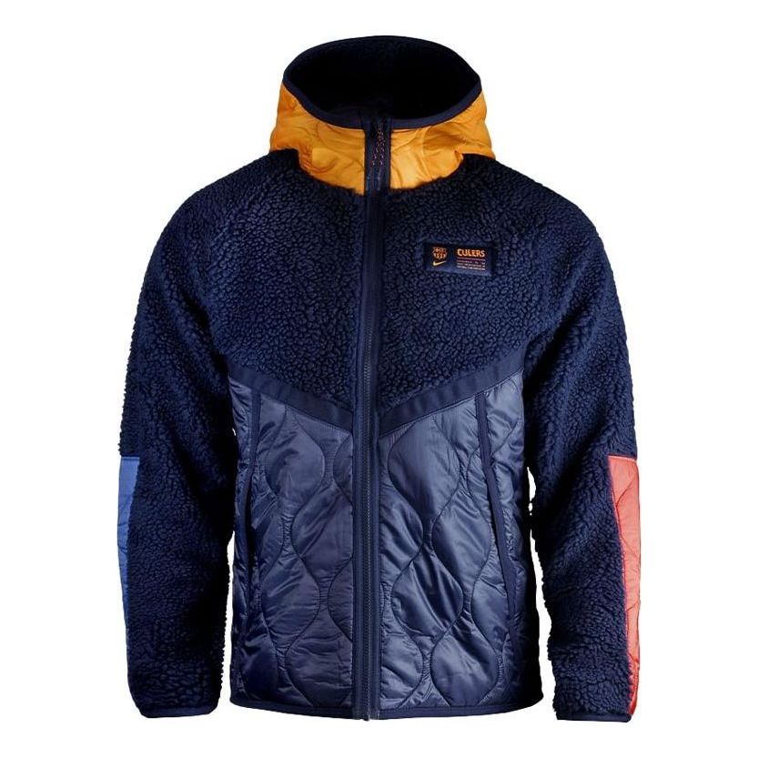 Nike FC Barcelona color block hooded jacket 'Blue Void' DJ5820-492