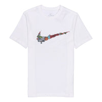 Nike Cartoon Pattern Large Logo Printing Round Neck Casual Short Sleeve White DR1288-100