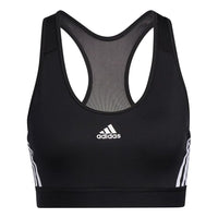 (WMNS) adidas Believe This 3-Stripes Medium Support Rib Bra Asia Sizing 'Black White' GL0570