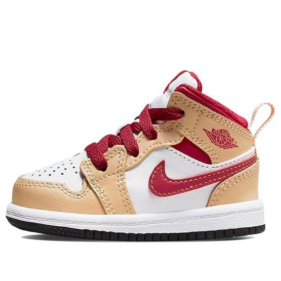 (TD) Air Jordan 1 Mid 'Light Curry Cardinal Red' 640735-201