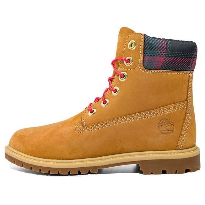 (WMNS) Timberland Heritage 6 Inch Waterproof Boots 'Wheat Nubuck with Pink Teal Plaid' A5MC4231