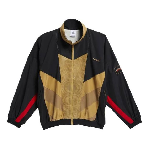 Men's adidas originals x MIDWEST KIDS Crossover Loose Casual Stand Collar Sports Jacket Colorblock H62574