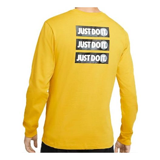 Nike Alphabet Printing Round Neck Long Sleeves T-shirt Yellow CU7391-743