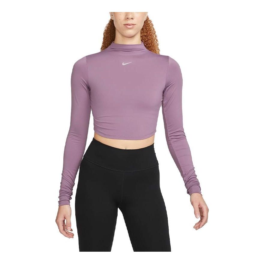 (WMNS) Nike Dri-FIT One Luxe Long-Sleeve Cropped Top 'Violet Dust' FB5277-536