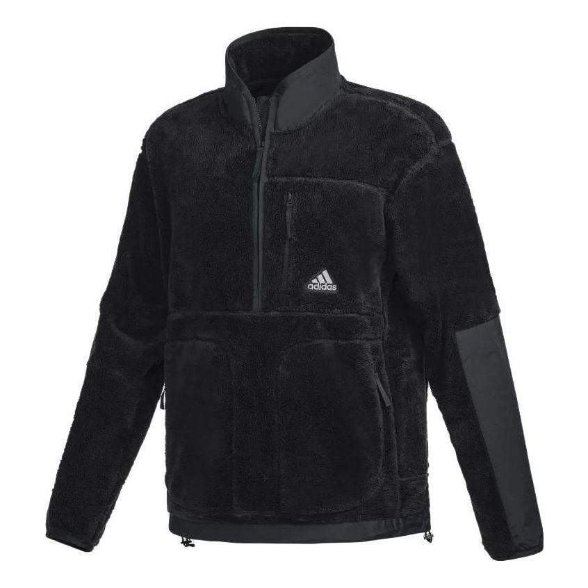 adidas 1/4-Zip Sherpa Jacket 'Black ' HR8424