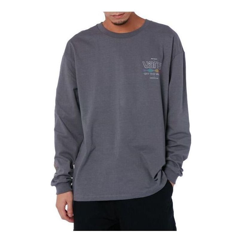 Vans Letter Printed Round Neck Pullover Long Sleeve T-shirt 'Grey' VN0A5E5L1LG