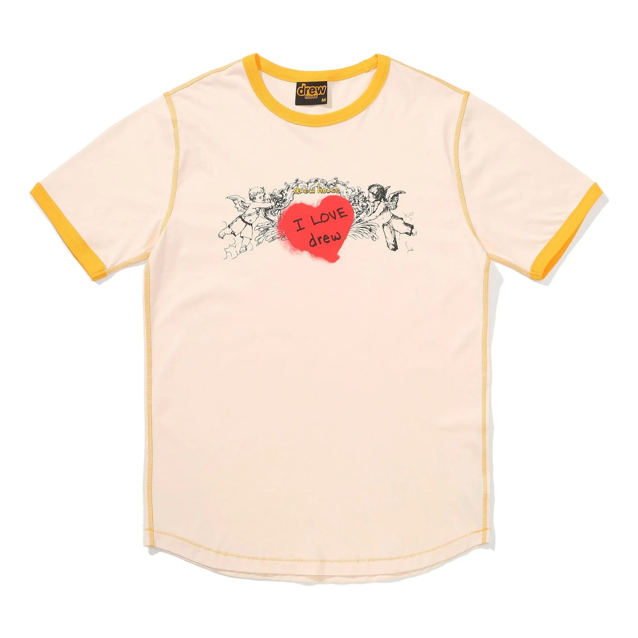 Drew House Cherub Ringer T-shirt 'Cream Yellow' DR-SS22-115