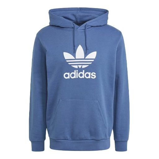 adidas originals Printing Logo hooded Long Sleeves Pullover Blue GN3460