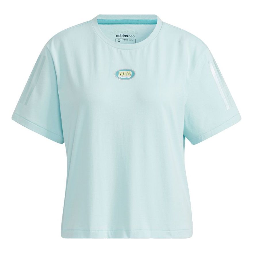 (WMNS) adidas neo July Tee 3 Leisure Sports Short Sleeve Green H16267