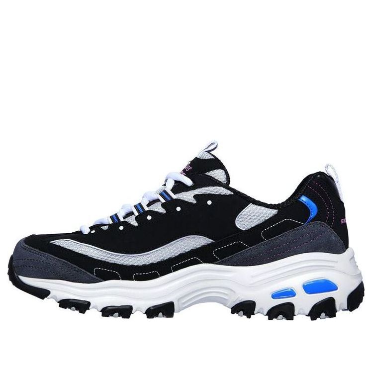 (WMNS) Skechers D Lites Low-Top Running Shoes Black/Blue 11947-BKBL