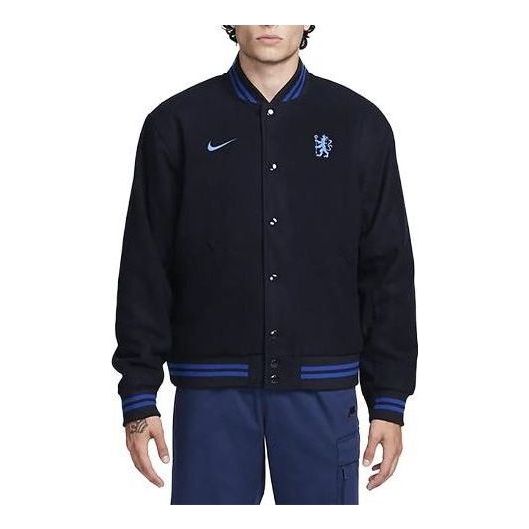 Nike Chelsea FC Football Varsity Jacket 'Black' FB2132-426