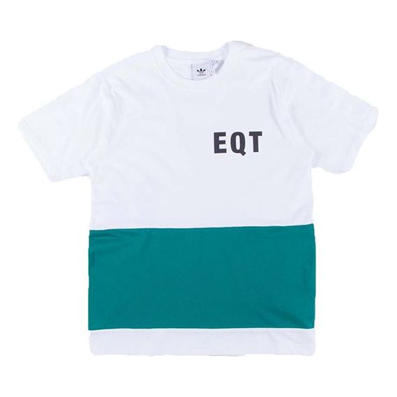 adidas originals EQT Colorblock Round Neck Short Sleeve White Green Colorblock DH5230
